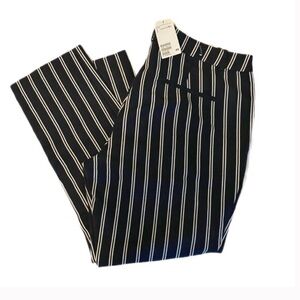NWT H&M Navy White Striped Trousers 16 pants cropped ankle xxl new